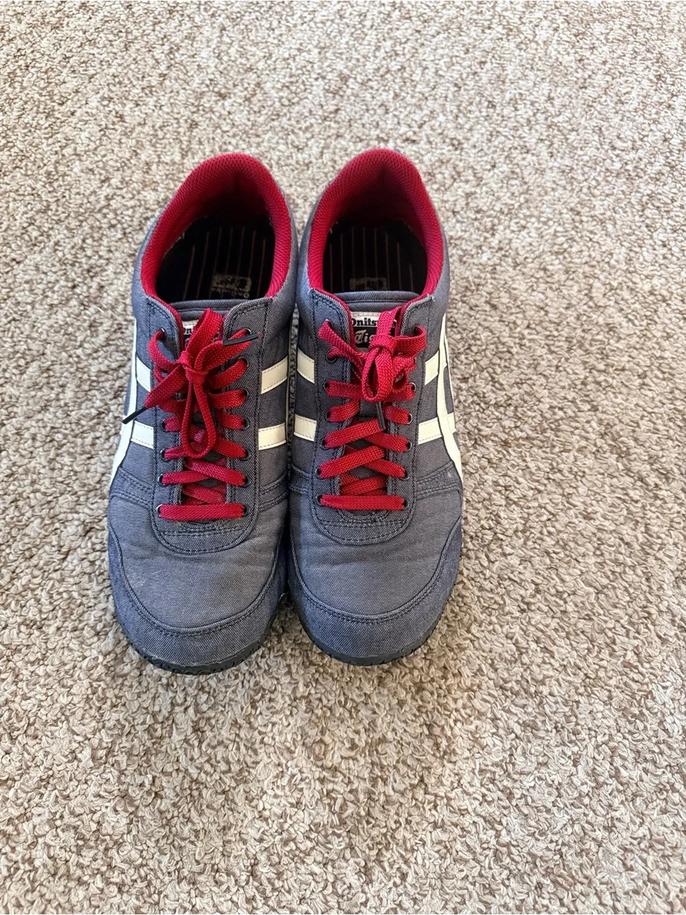 Onitsuka Tiger by Asics Gray Sneakers with Red Accents